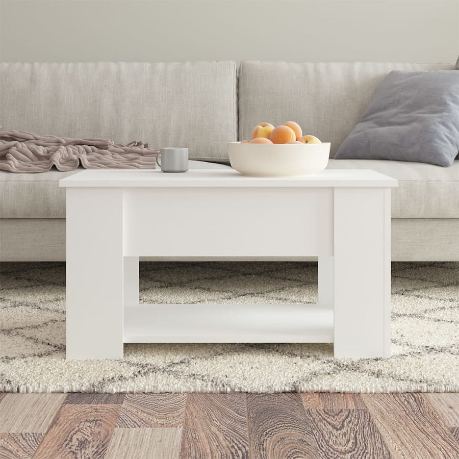 Salontafel 79X49X41 Cm Bewerkt Hout Wit