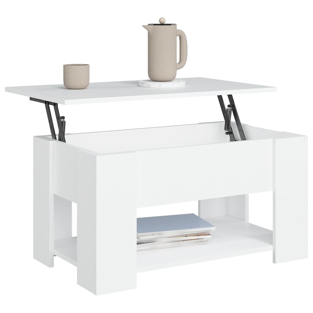 Salontafel 79X49X41 Cm Bewerkt Hout Wit