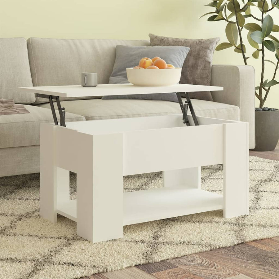 Salontafel 79X49X41 Cm Bewerkt Hout Wit