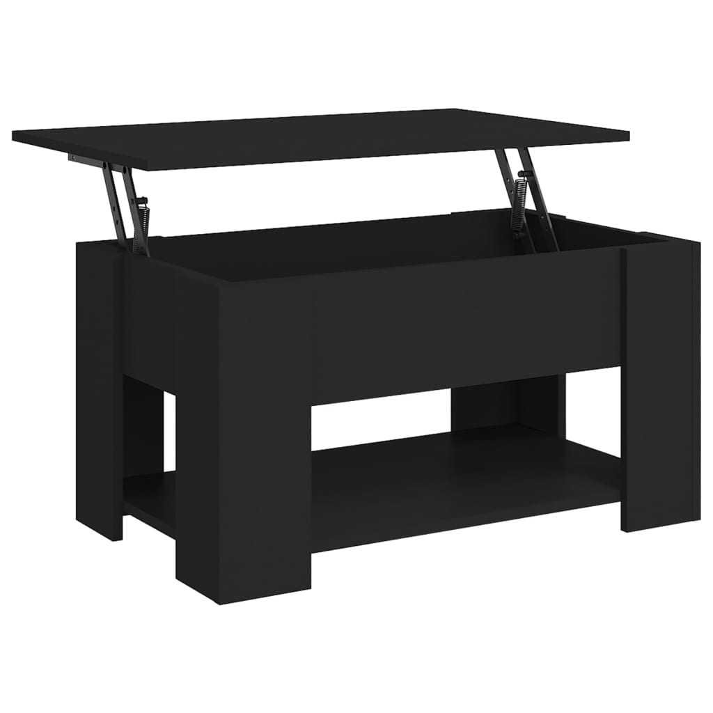 Salontafel 79X49X41 Cm Bewerkt Hout Zwart