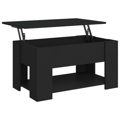 Salontafel 79X49X41 Cm Bewerkt Hout Zwart