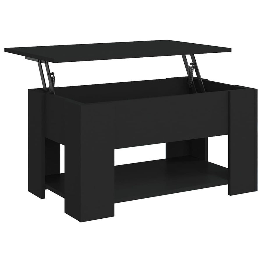 Salontafel 79X49X41 Cm Bewerkt Hout Zwart