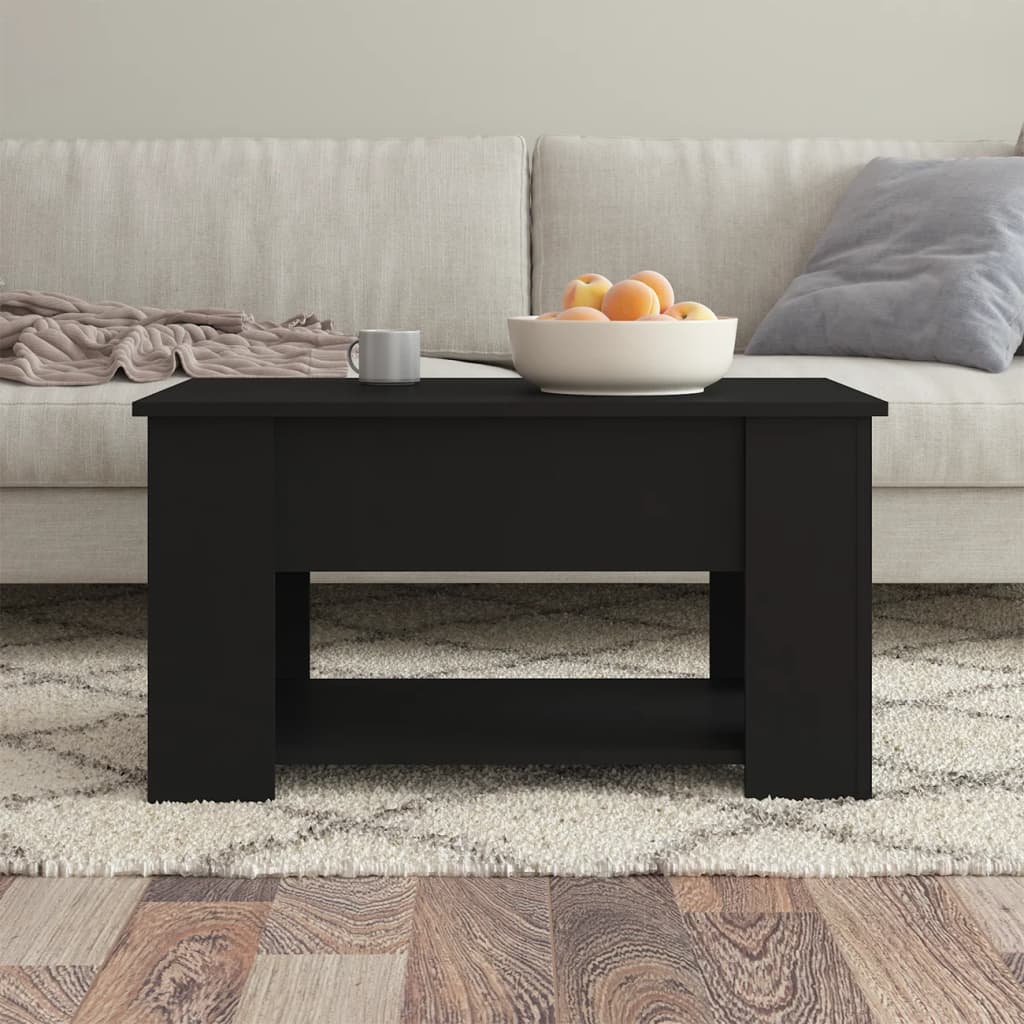 Salontafel 79X49X41 Cm Bewerkt Hout Zwart