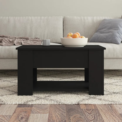 Salontafel 79X49X41 Cm Bewerkt Hout Zwart