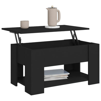 Salontafel 79X49X41 Cm Bewerkt Hout Zwart