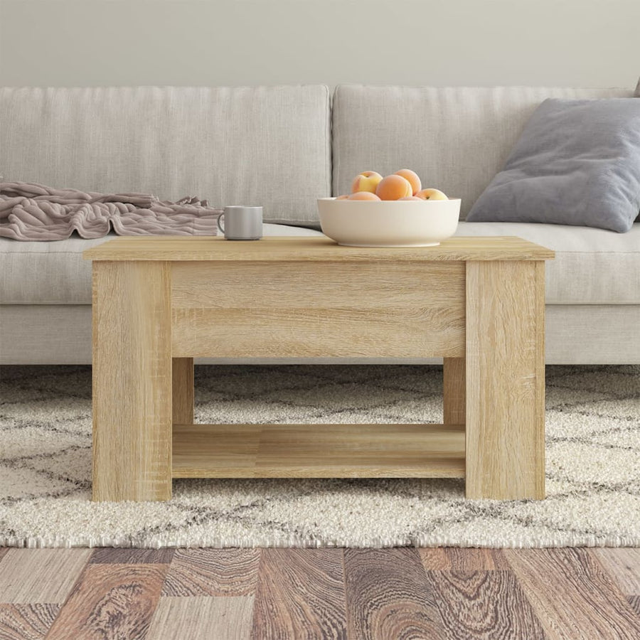 Salontafel 79X49X41 Cm Bewerkt Hout Sonoma Eikenkleurig