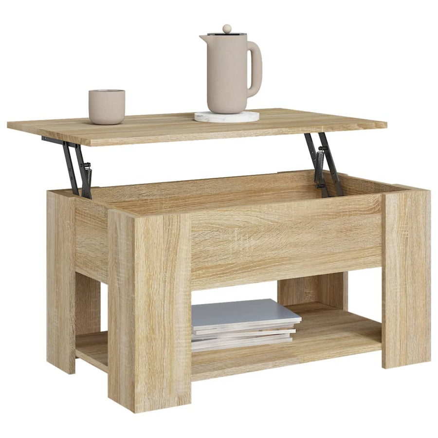 Salontafel 79X49X41 Cm Bewerkt Hout Sonoma Eikenkleurig