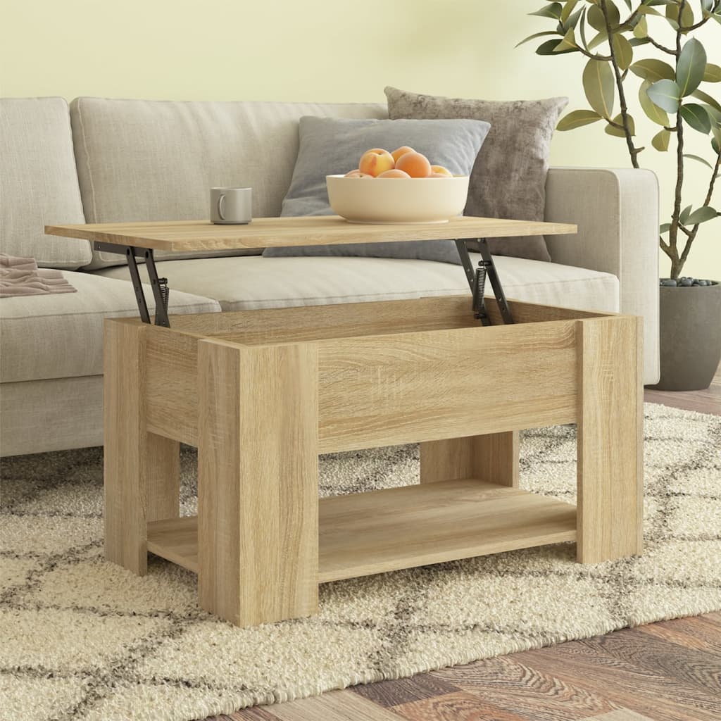 Salontafel 79X49X41 Cm Bewerkt Hout Sonoma Eikenkleurig