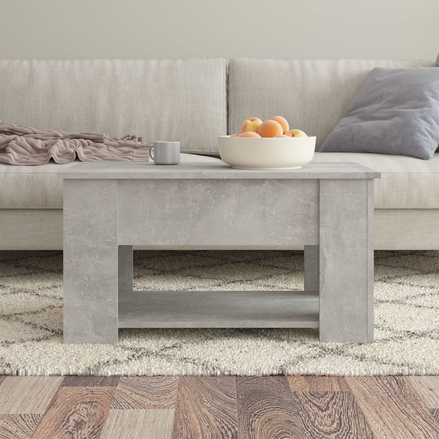 Salontafel 79X49X41 Cm Bewerkt Hout Betongrijs