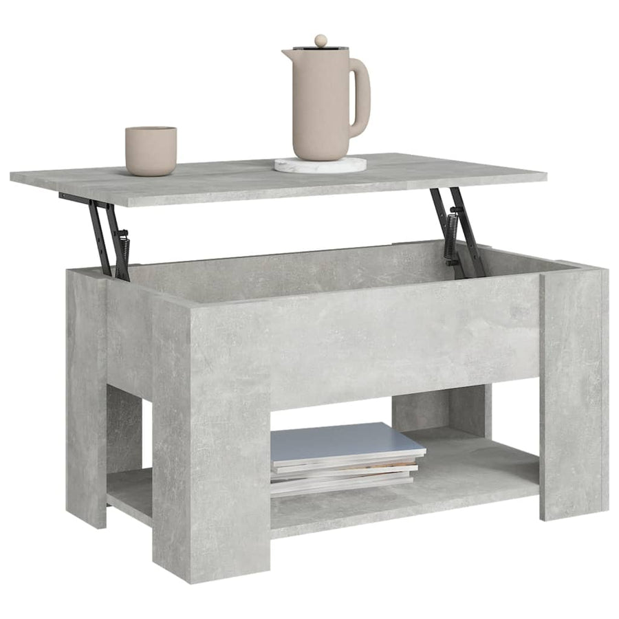 Salontafel 79X49X41 Cm Bewerkt Hout Betongrijs