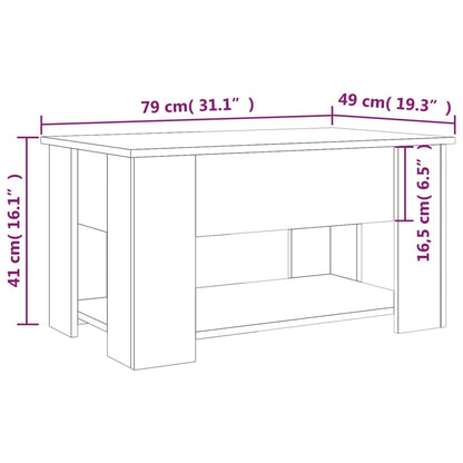 Salontafel 79X49X41 Cm Bewerkt Hout Betongrijs