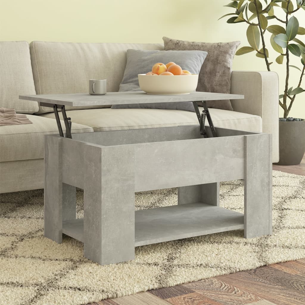 Salontafel 79X49X41 Cm Bewerkt Hout Betongrijs