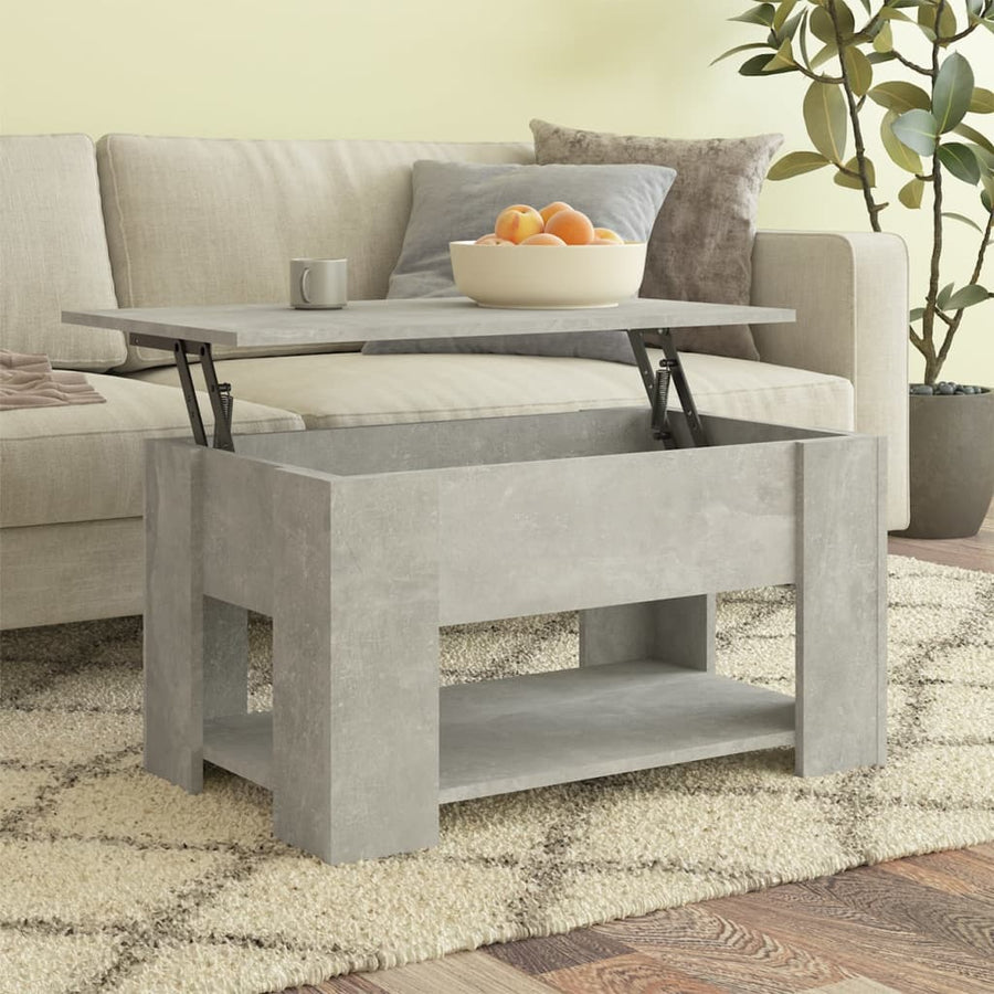Salontafel 79X49X41 Cm Bewerkt Hout Betongrijs