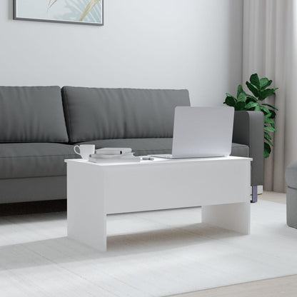 Salontafel 102X50,5X46,5 Cm Bewerkt Hout Wit