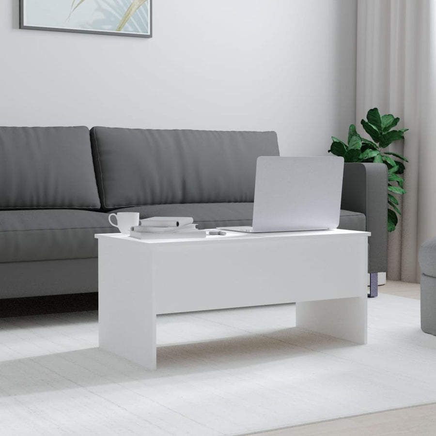 Salontafel 102X50,5X46,5 Cm Bewerkt Hout Wit