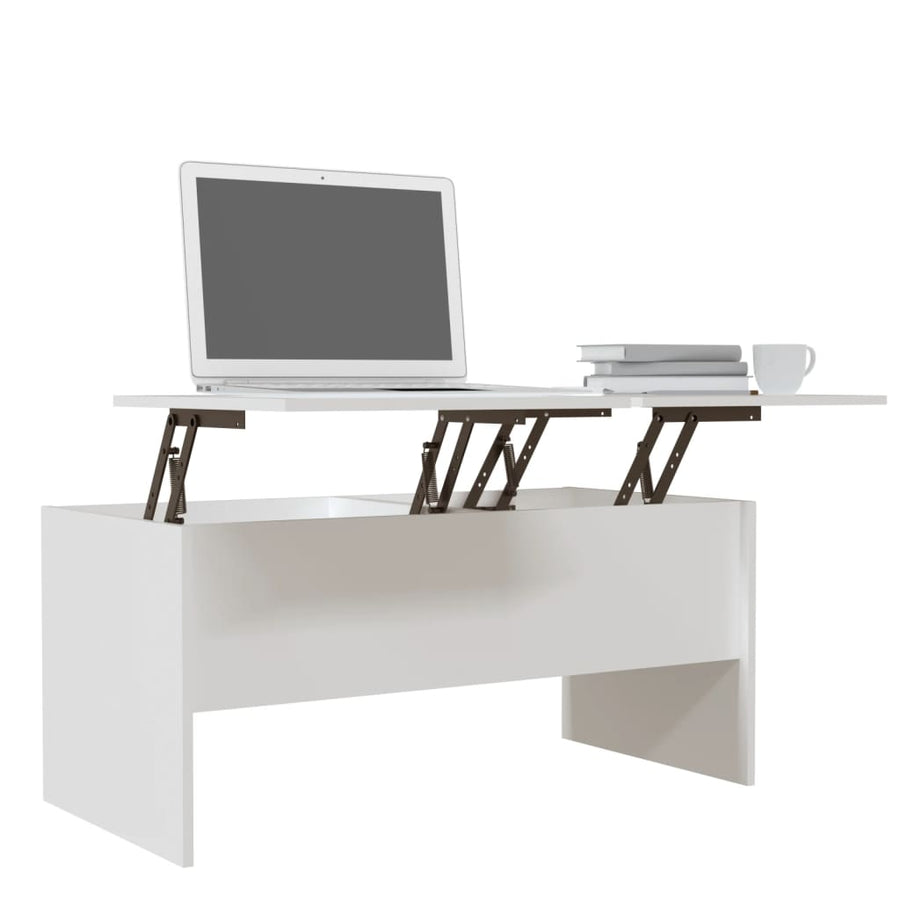 Salontafel 102X50,5X46,5 Cm Bewerkt Hout Wit