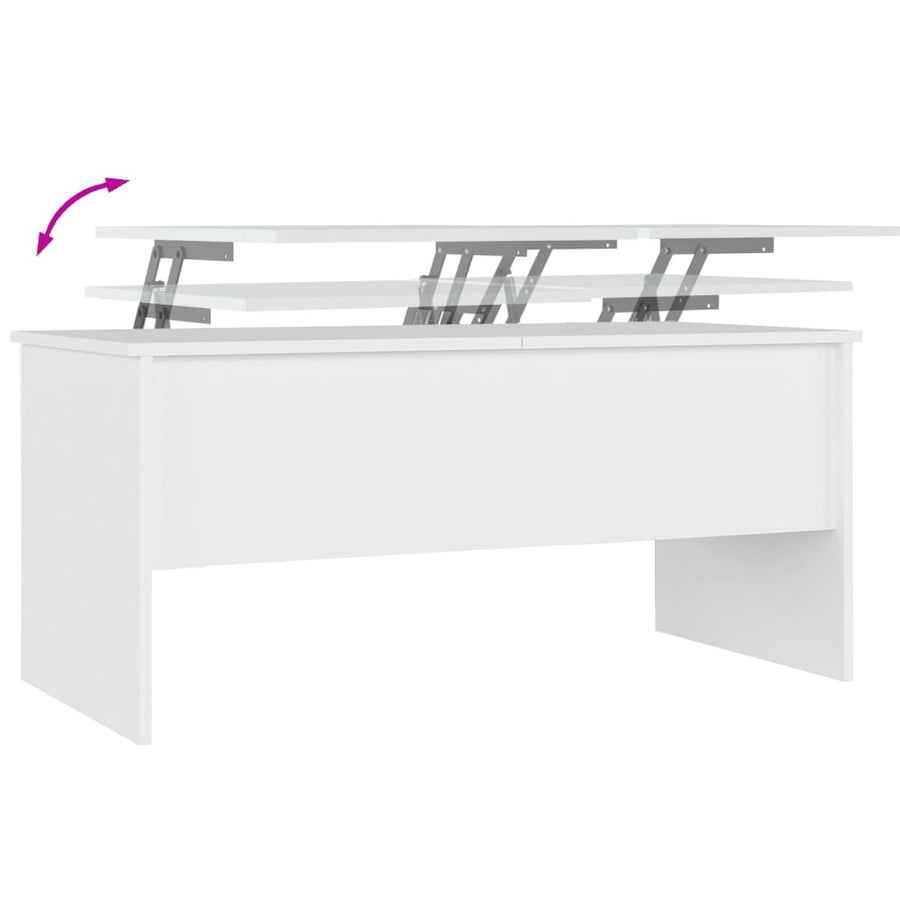 Salontafel 102X50,5X46,5 Cm Bewerkt Hout Wit