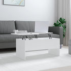 Coffee table 102x50.5x46.5 cm carved wood white