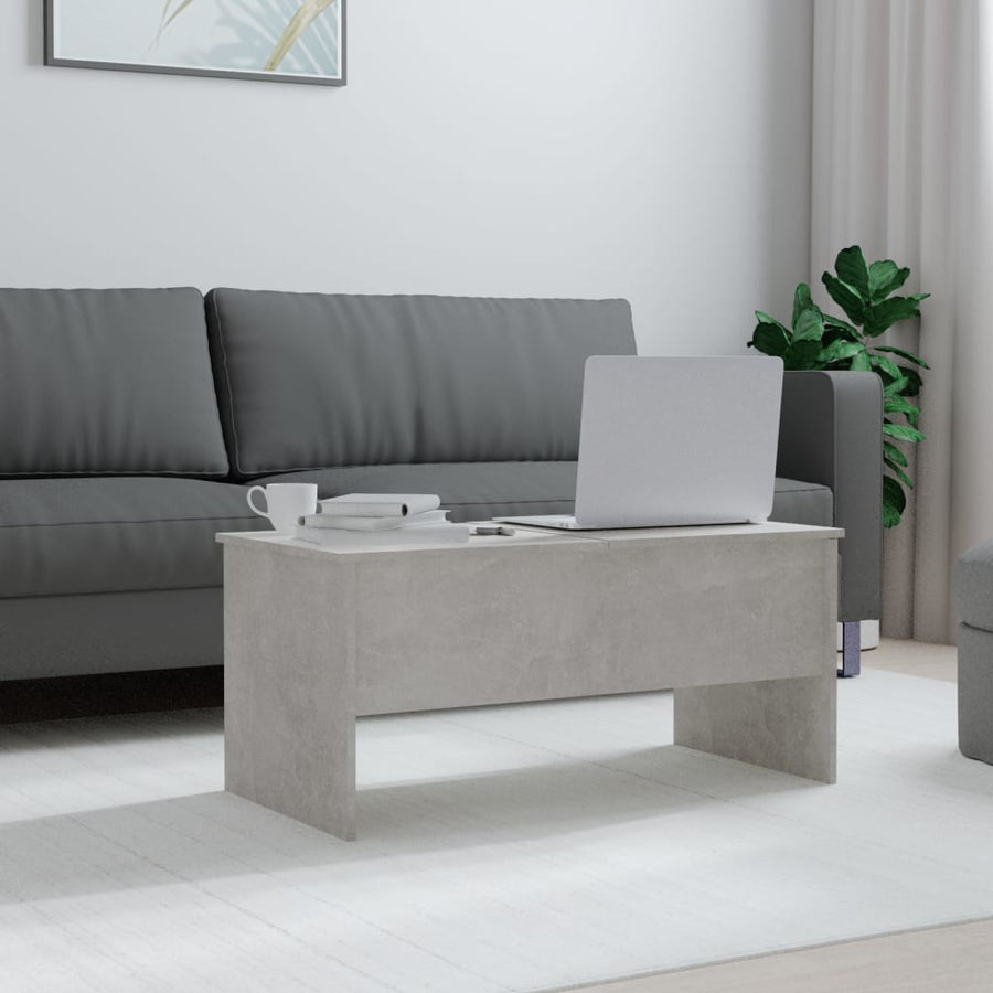 Salontafel 102X50,5X46,5 Cm Bewerkt Hout Betongrijs