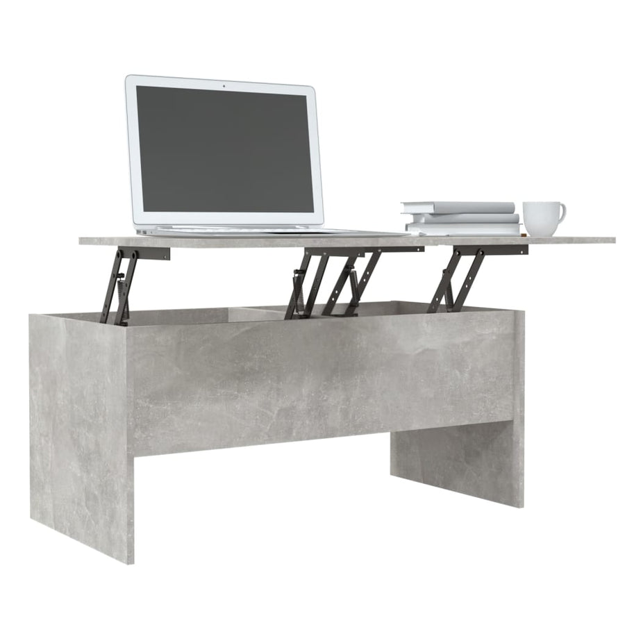 Salontafel 102X50,5X46,5 Cm Bewerkt Hout Betongrijs