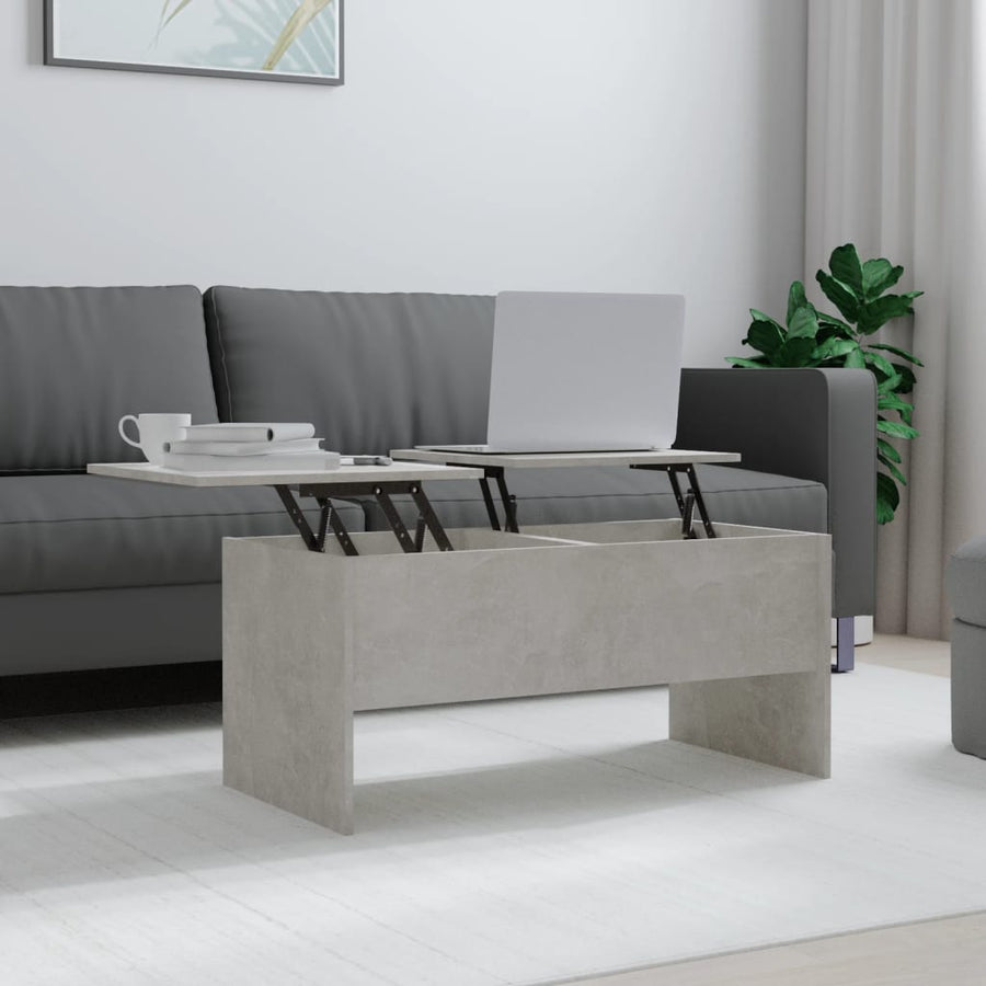 Salontafel 102X50,5X46,5 Cm Bewerkt Hout Betongrijs