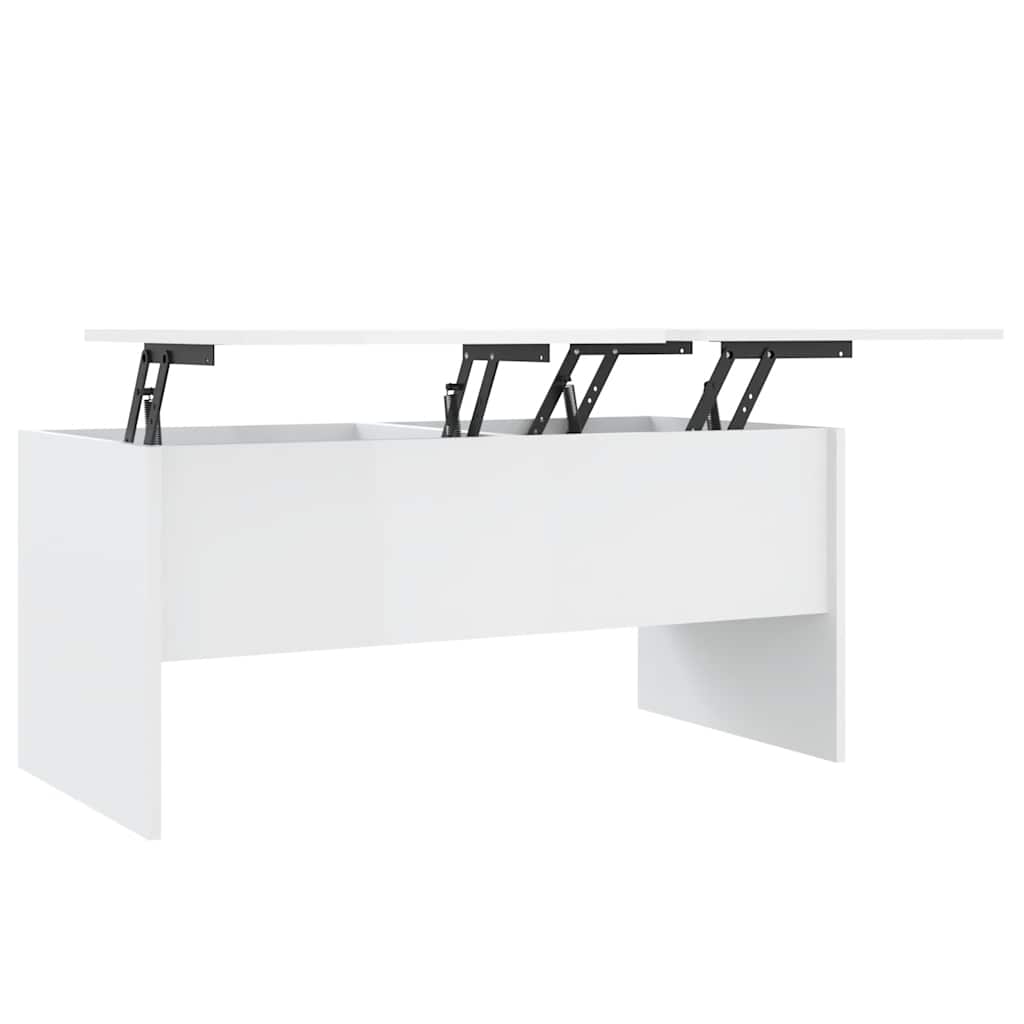 Salontafel 102x50,5x46,5 cm bewerkt hout hoogglans wit