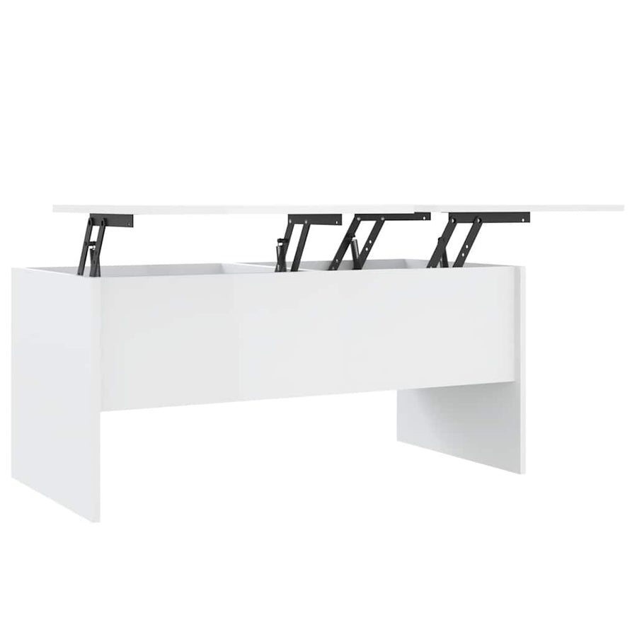 Salontafel 102x50,5x46,5 cm bewerkt hout hoogglans wit