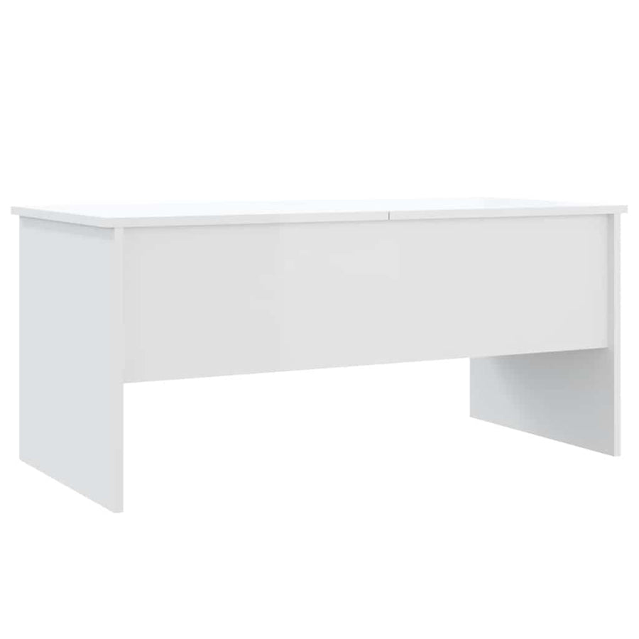 Salontafel 102x50,5x46,5 cm bewerkt hout hoogglans wit