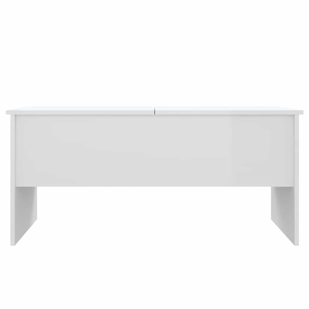 Salontafel 102x50,5x46,5 cm bewerkt hout hoogglans wit