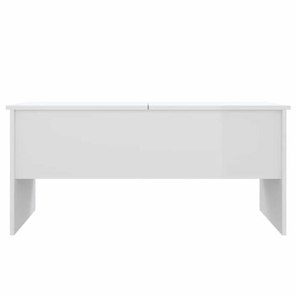 Salontafel 102x50,5x46,5 cm bewerkt hout hoogglans wit