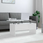Salontafel 102x50,5x46,5 cm bewerkt hout hoogglans wit