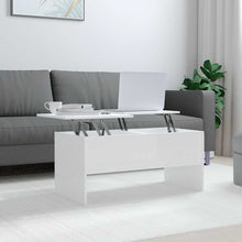 Salontafel 102x50,5x46,5 cm bewerkt hout hoogglans wit