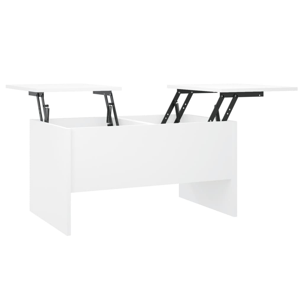 Salontafel 80X50X42,5 Cm Bewerkt Hout Wit