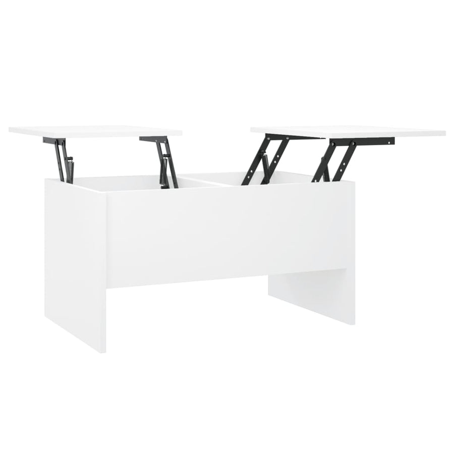 Salontafel 80X50X42,5 Cm Bewerkt Hout Wit