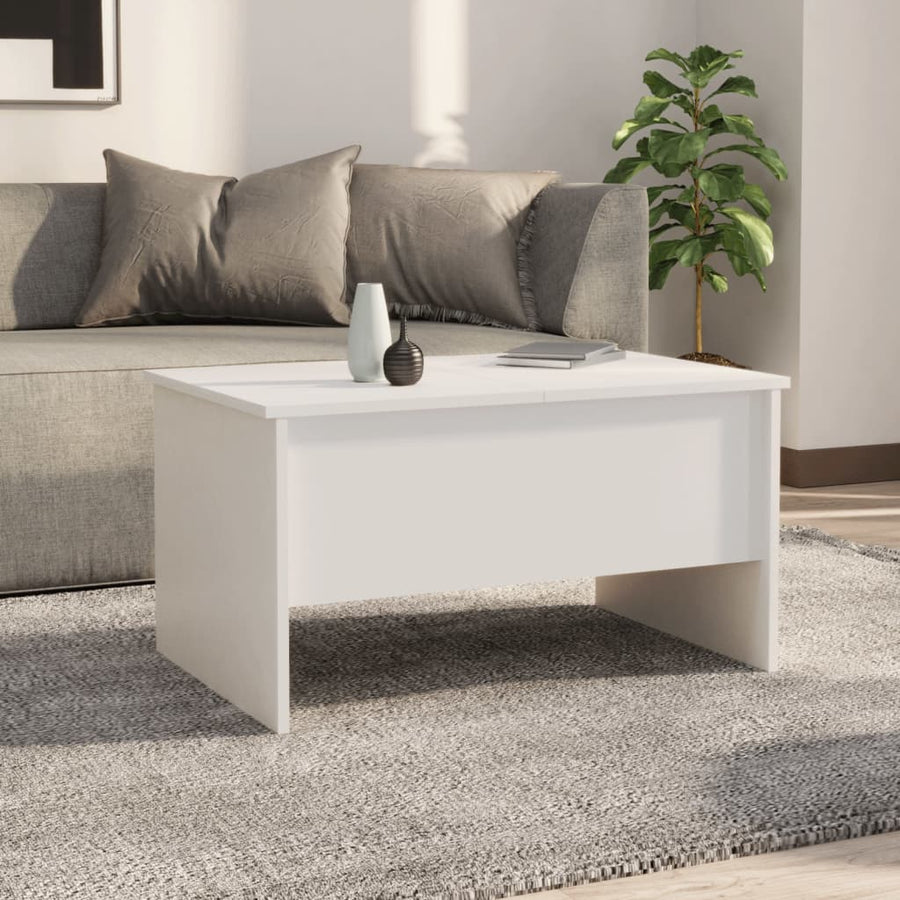 Salontafel 80X50X42,5 Cm Bewerkt Hout Wit