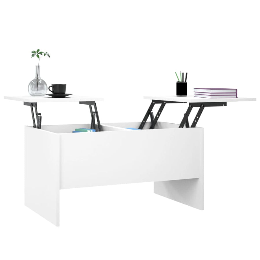 Salontafel 80X50X42,5 Cm Bewerkt Hout Wit