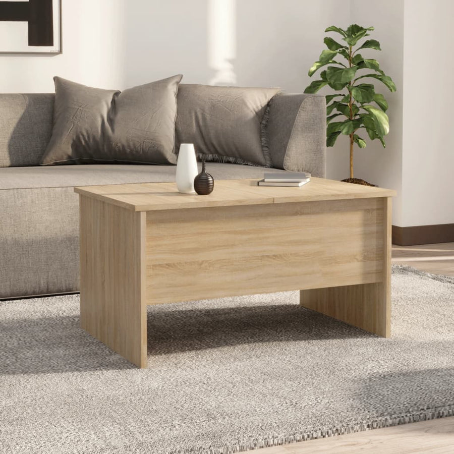 Salontafel 80X50X42,5 Cm Bewerkt Hout Sonoma Eikenkleurig