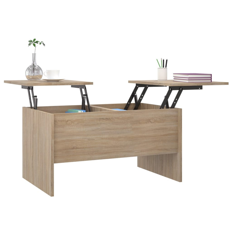 Salontafel 80X50X42,5 Cm Bewerkt Hout Sonoma Eikenkleurig