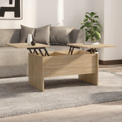 Salontafel 80X50X42,5 Cm Bewerkt Hout Sonoma Eikenkleurig
