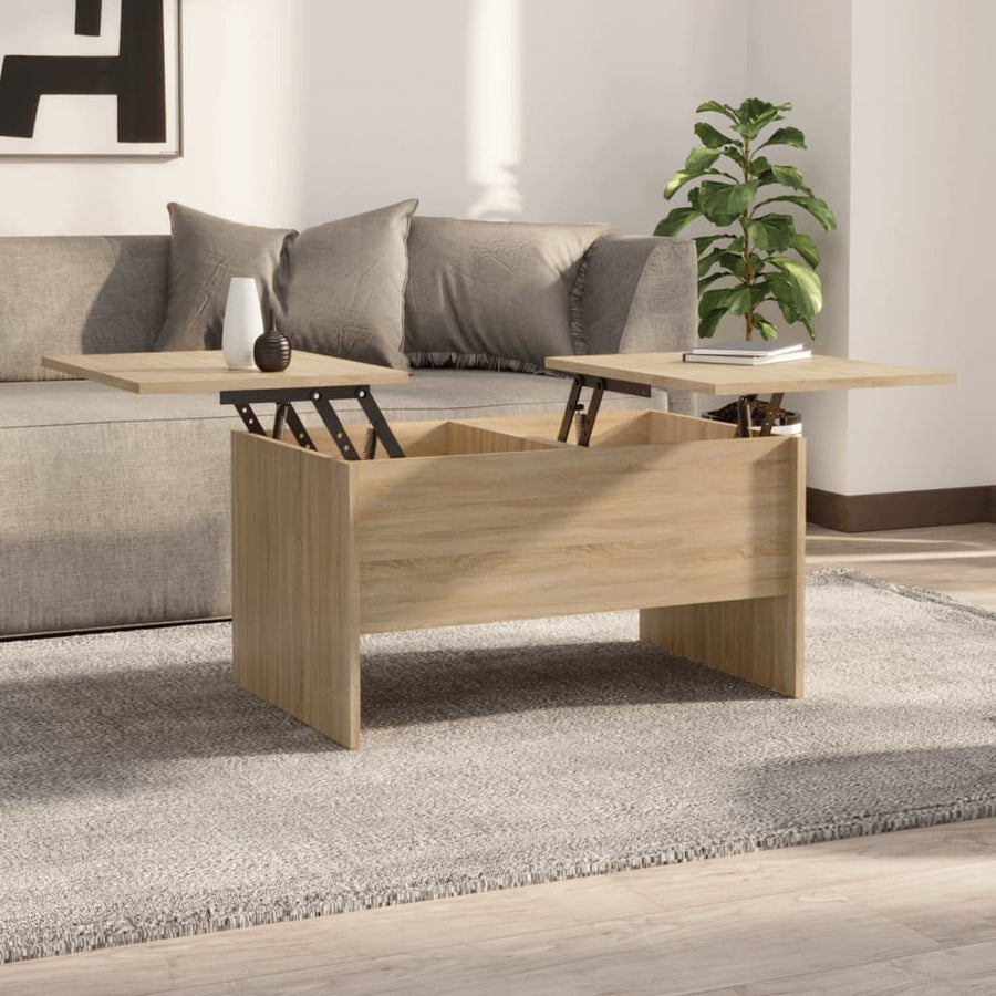 Salontafel 80X50X42,5 Cm Bewerkt Hout Sonoma Eikenkleurig