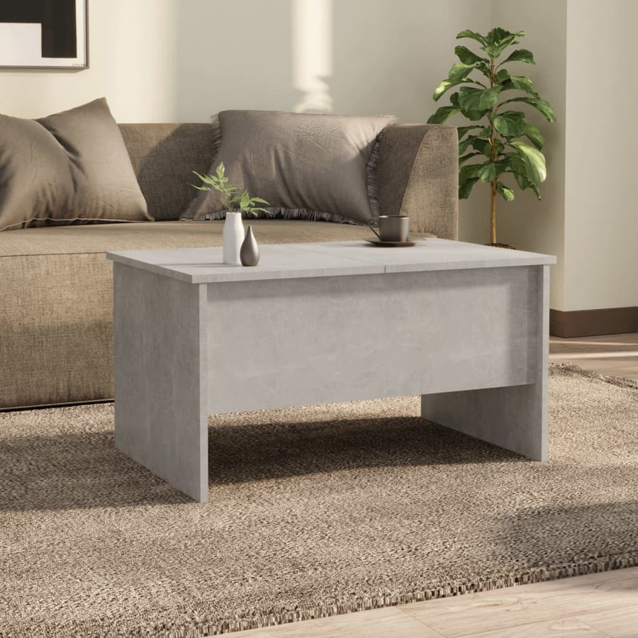 Salontafel 80X50X42,5 Cm Bewerkt Hout Betongrijs