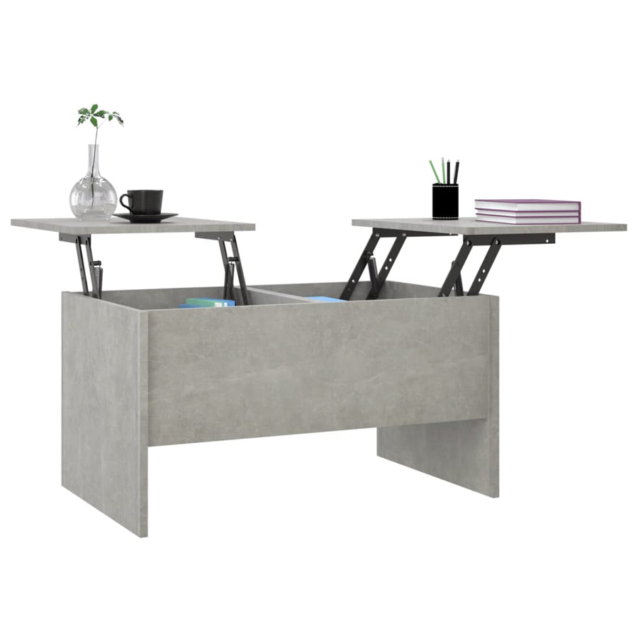 Salontafel 80X50X42,5 Cm Bewerkt Hout Betongrijs
