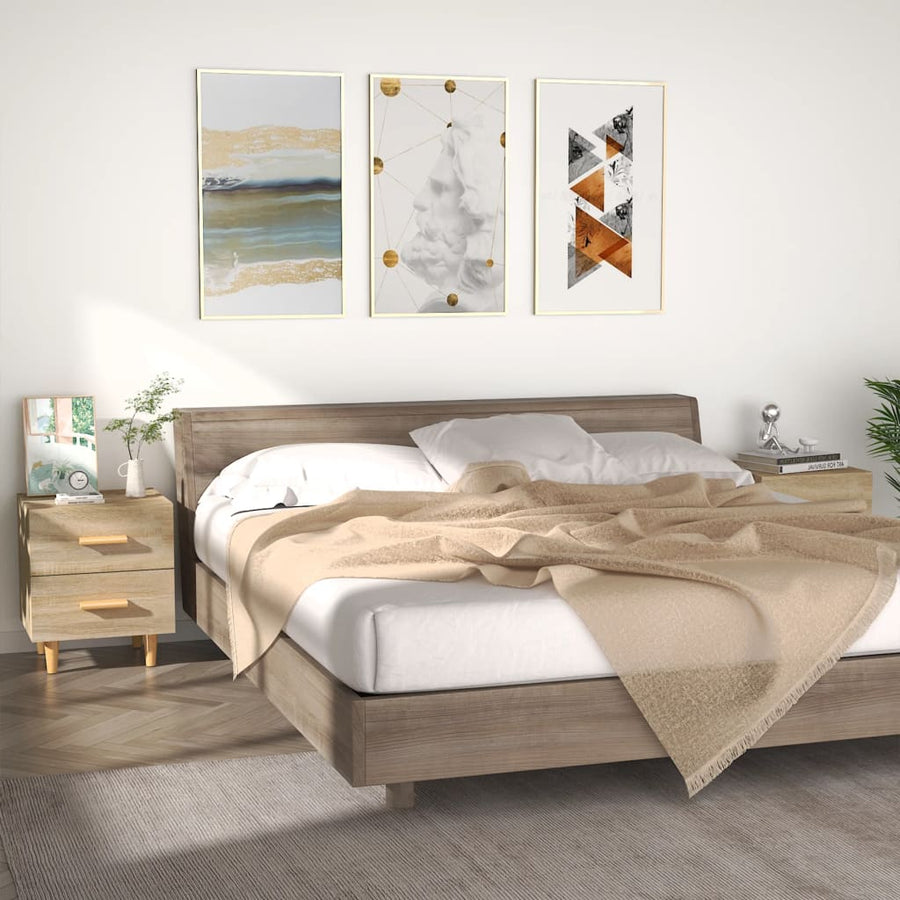 Nachtkastjes 40X35X47,5 Cm Kleurig 2 Sonoma eiken