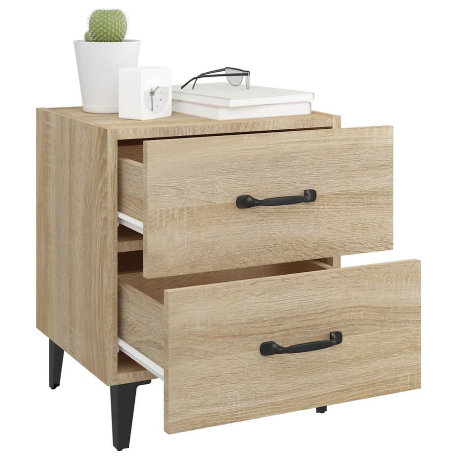 Nachtkastje 40X35X47,5 Cm Kleurig 1 Sonoma eiken