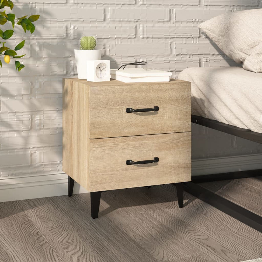 Nachtkastje 40X35X47,5 Cm Kleurig 1 Sonoma eiken