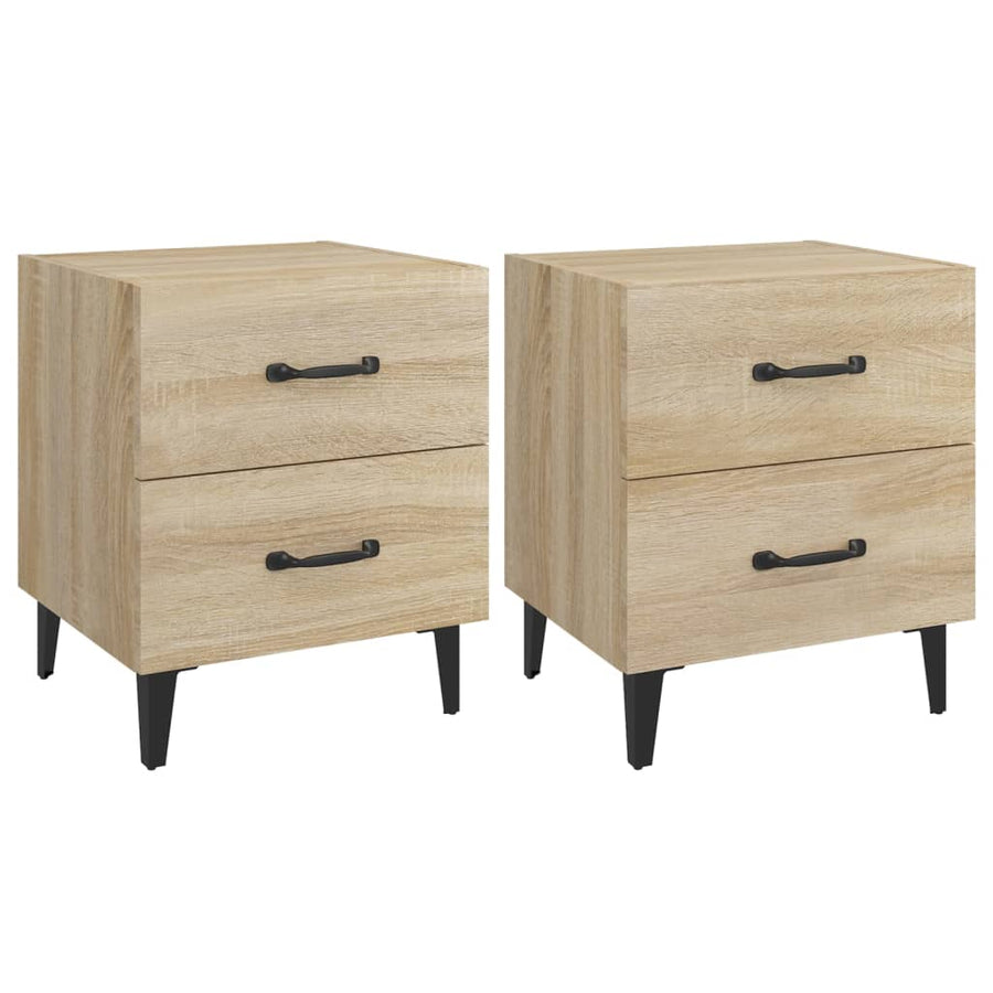 Nachtkastjes 40X35X47,5 Cm Kleurig 2 Sonoma eiken
