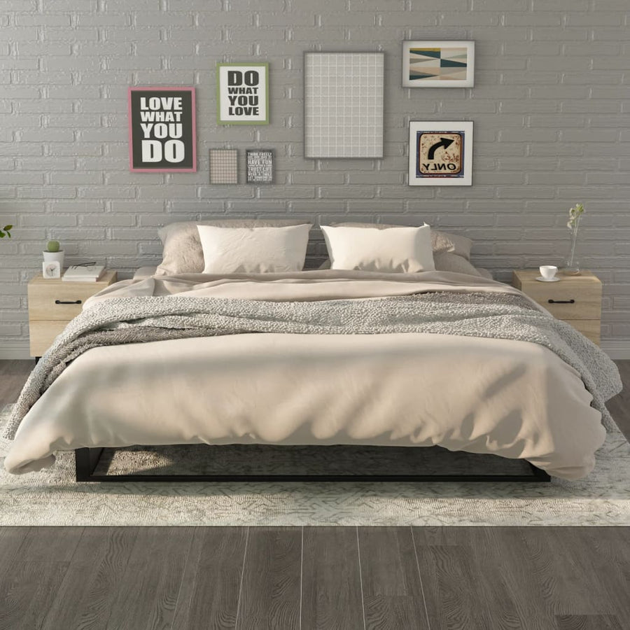 Nachtkastjes 40X35X47,5 Cm Kleurig 2 Sonoma eiken