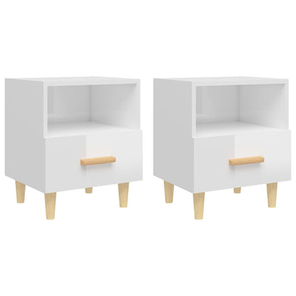 Nachtkastjes 2 St 40X35X47 Cm Hoogglans Wit