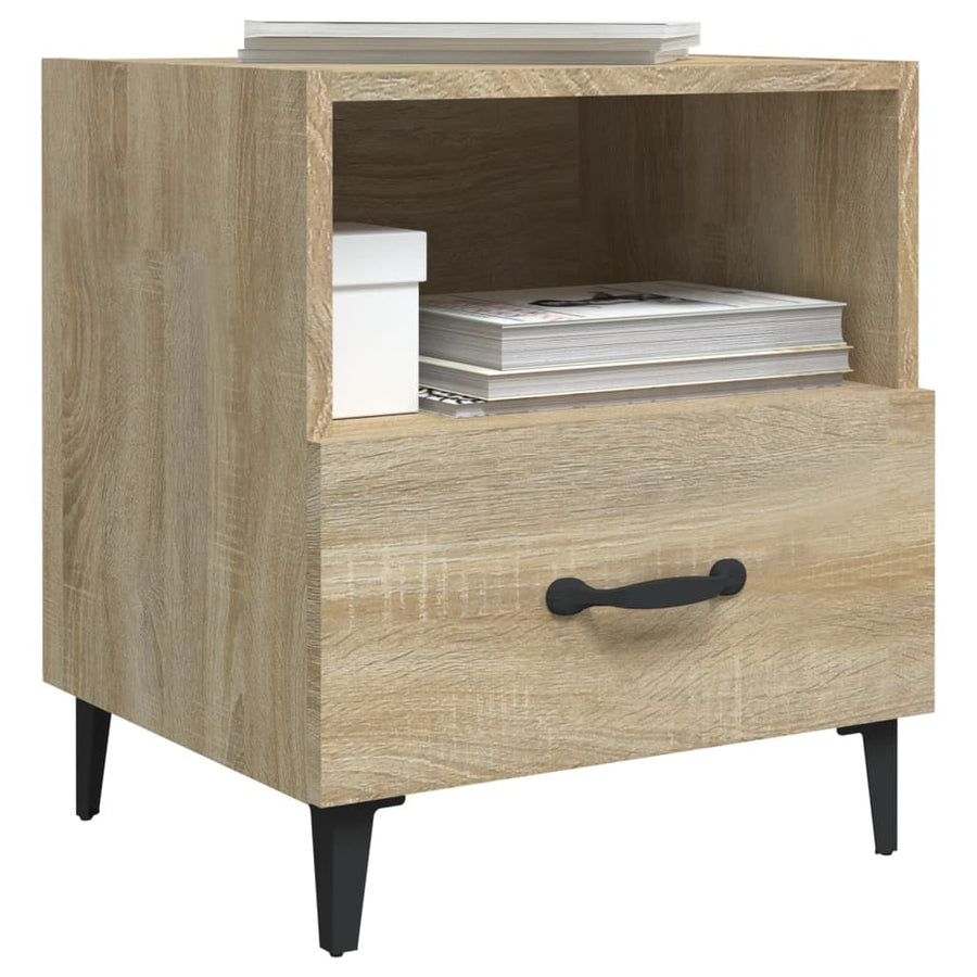 Nachtkastje Bewerkt Hout Kleurig 1 Sonoma eiken