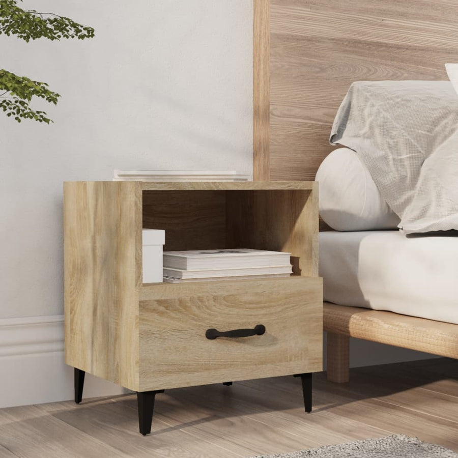 Nachtkastje Bewerkt Hout Kleurig 1 Sonoma eiken